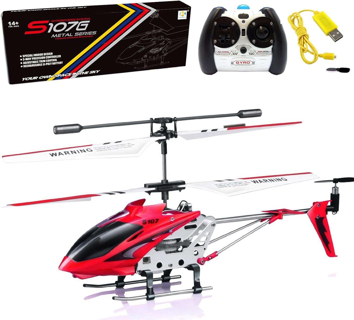 Mini Helicóptero Teledirigido Irrompible con Giroscopio - Rojo