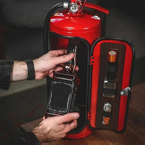 Minibar de extintor | Hecho a mano con interior de madera | Diseño industrial