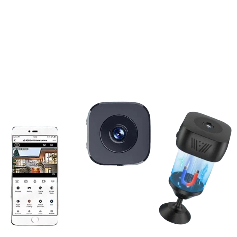 Minicámara de seguridad 1080P con WiFi y visión nocturna – Vigilancia inalámbrica con detección de movimiento