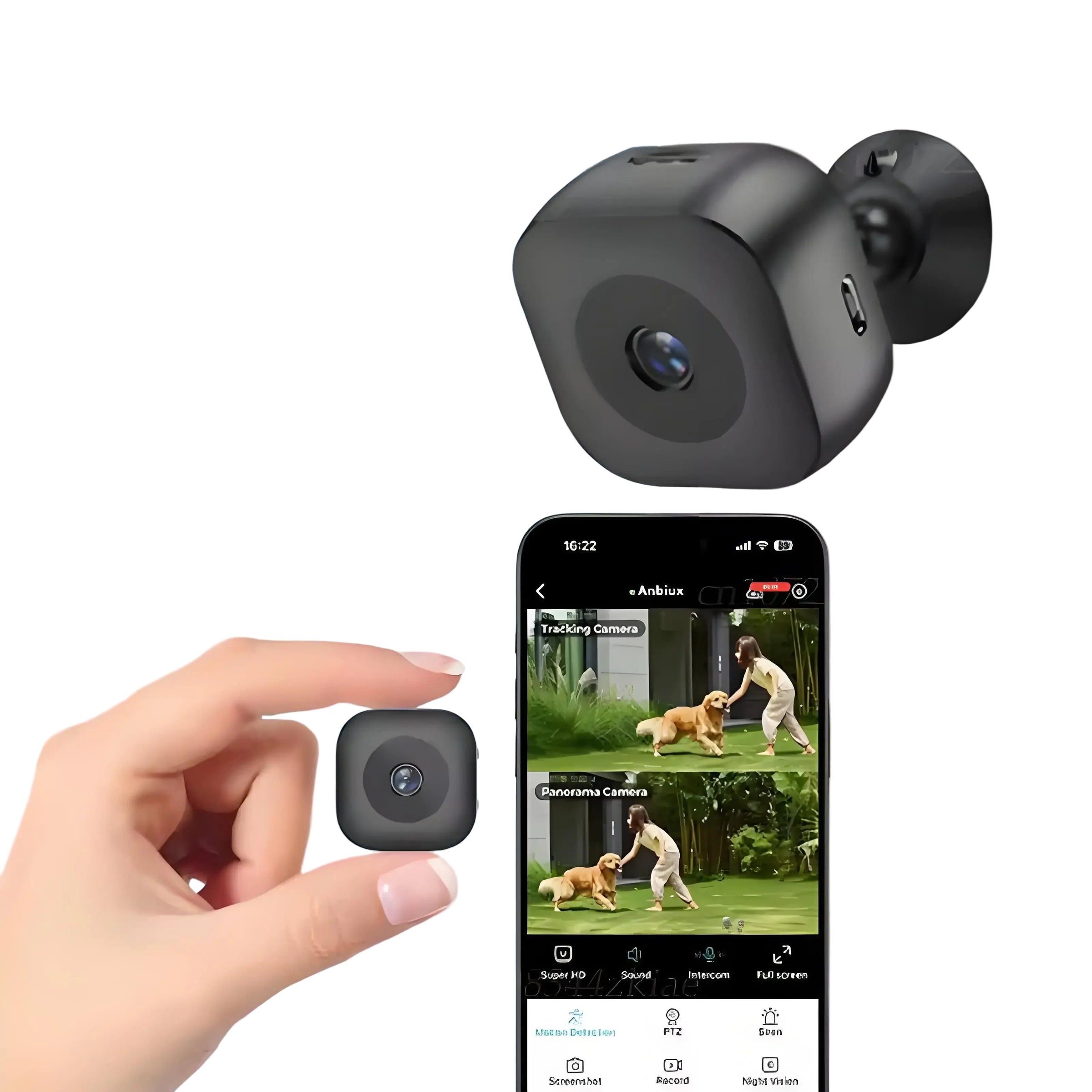Minicámara de seguridad Wi-Fi compacta con detección de movimiento y Full HD 1080P