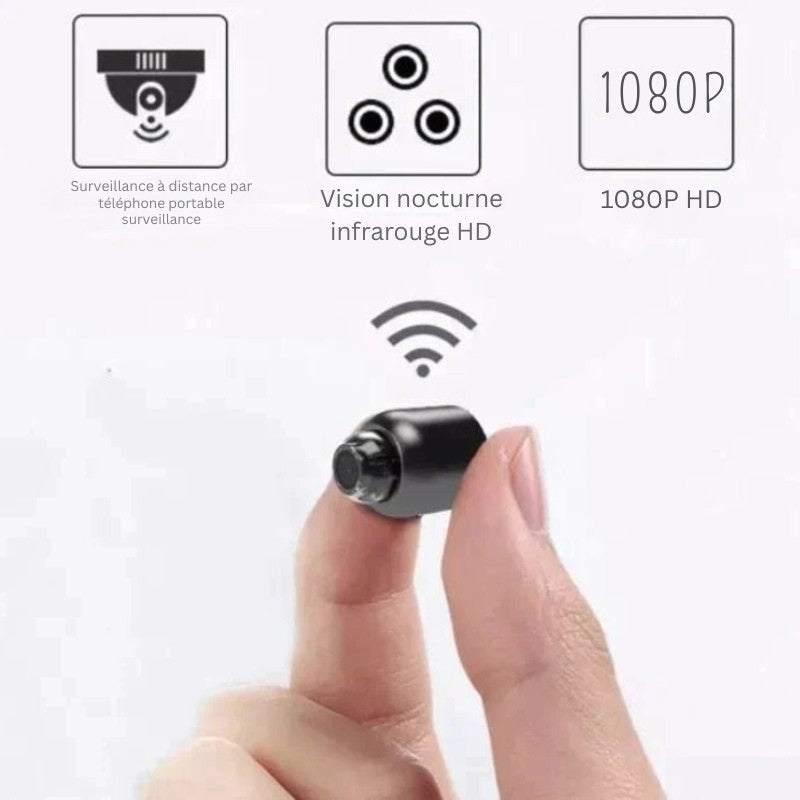 Minicámara de seguridad Wi-Fi con alertas en tiempo real y visión nocturna