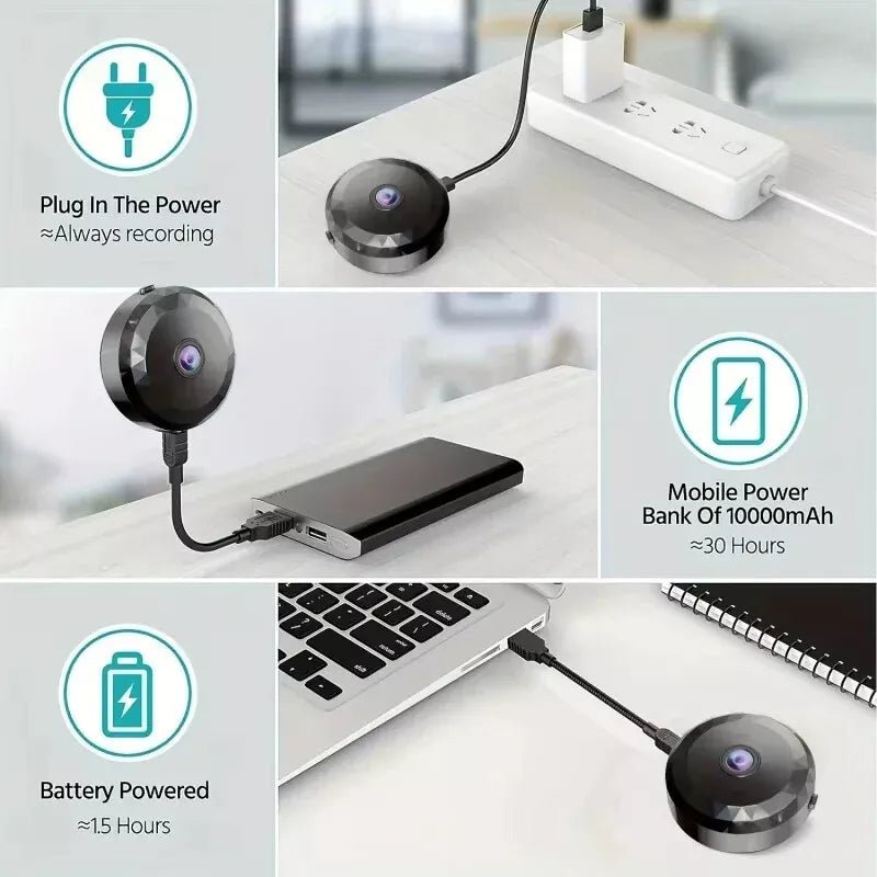 Minicámara WiFi: 1080P HD, Visión Nocturna, Detección de Movimiento