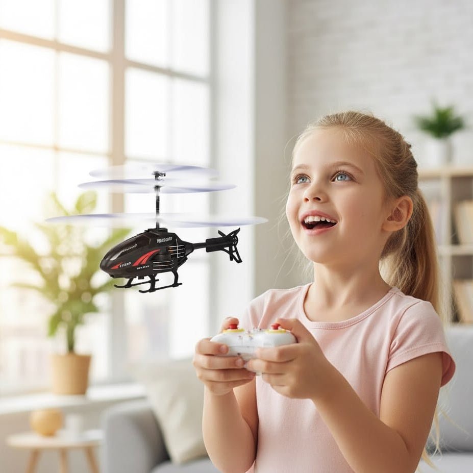 Minihelicóptero compacto para niños con control fácil y estabilización – Regalo ideal para pequeños pilotos