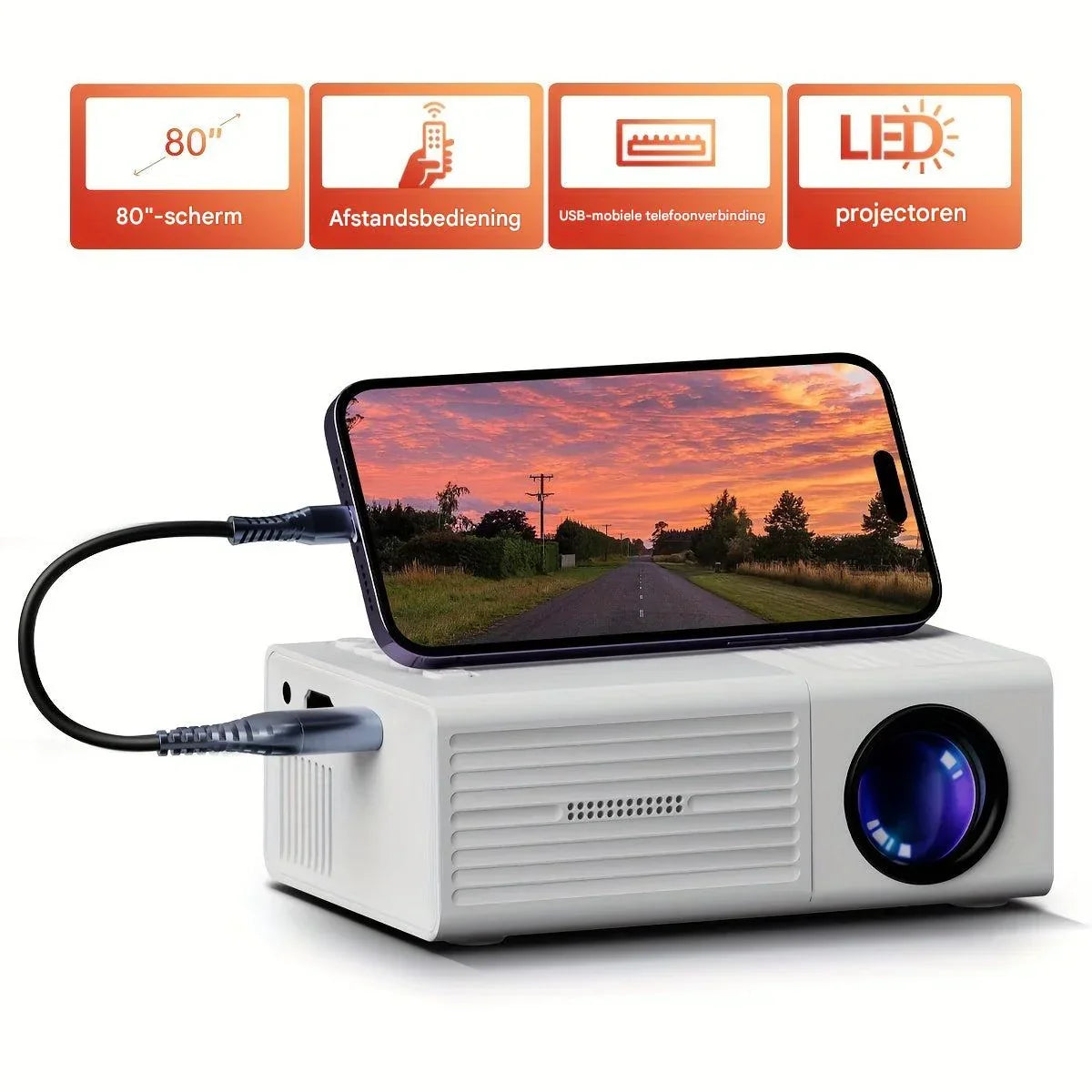 Miniproyector - Proyector Portátil HD para Cine en Casa