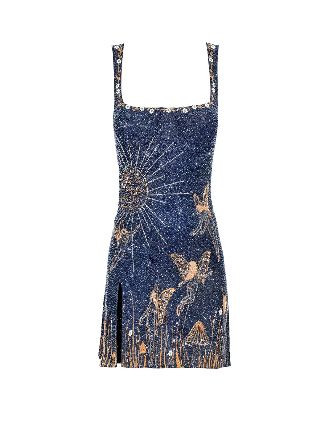 Minivestido ajustado sin mangas con escote cuadrado para mujer