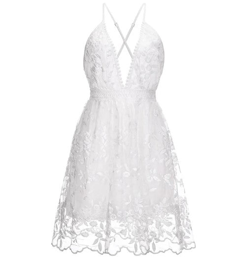 Minivestido con corte en A y estampado floral para mujer
