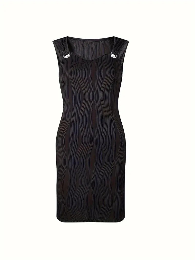 Minivestido de corte evasé con cuello en V para mujer