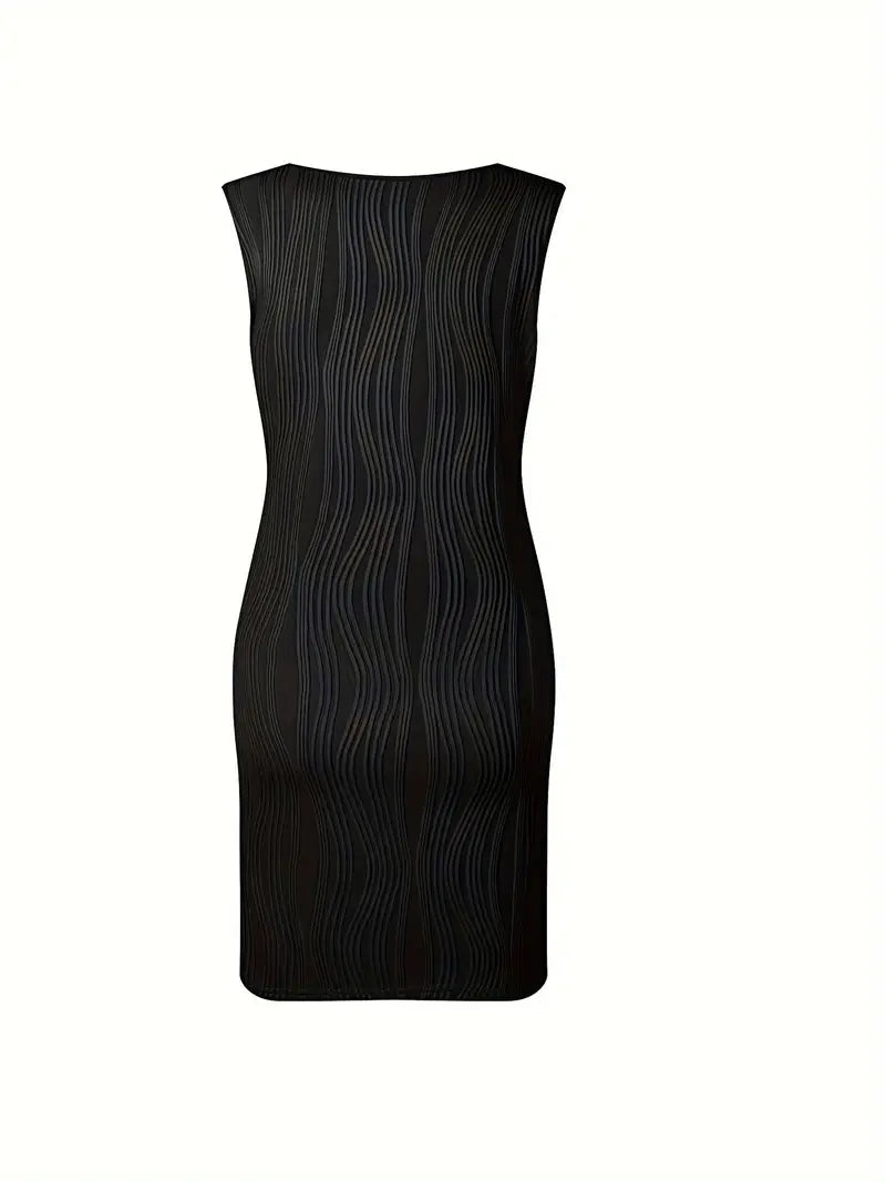 Minivestido de corte evasé con cuello en V para mujer