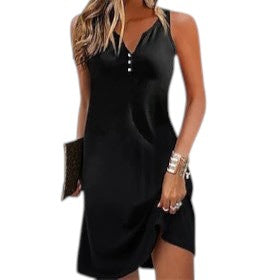 Minivestido de verano sin mangas con estampado para mujer