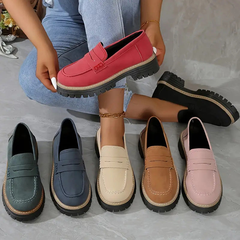 Mocasines chunky con plataforma para mujer