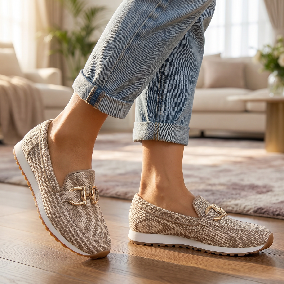 Mocasines de Piel para Mujer | Mocasines Ortopédicos Cómodos | Soporte Acolchado