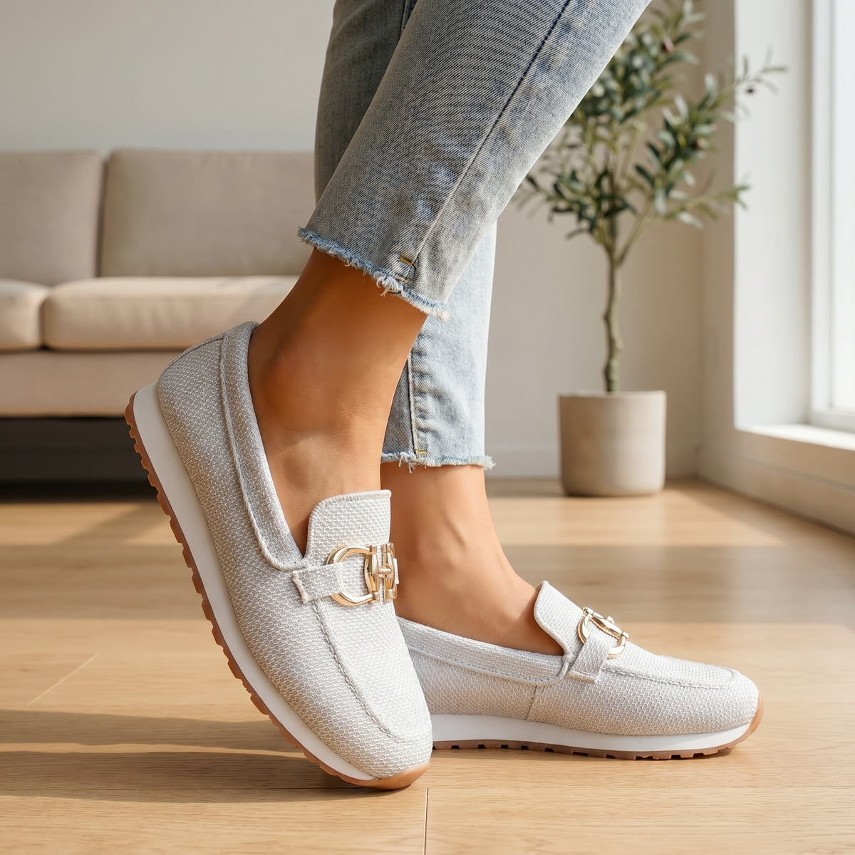 Mocasines de Piel para Mujer | Mocasines Ortopédicos Cómodos | Soporte Acolchado