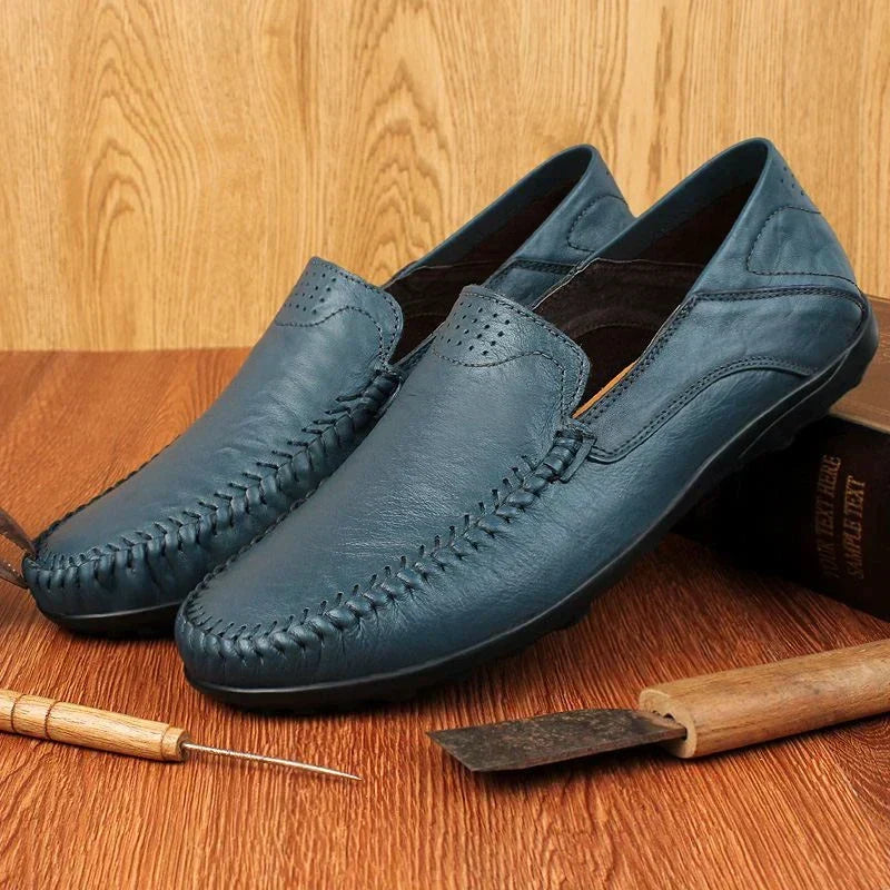 Mocasines italianos de cuero 100 % legítimo