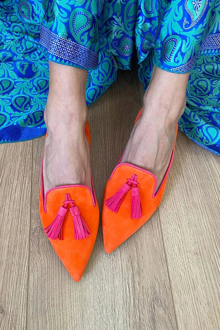 Mocasines ortopédicos con borlas para mujer