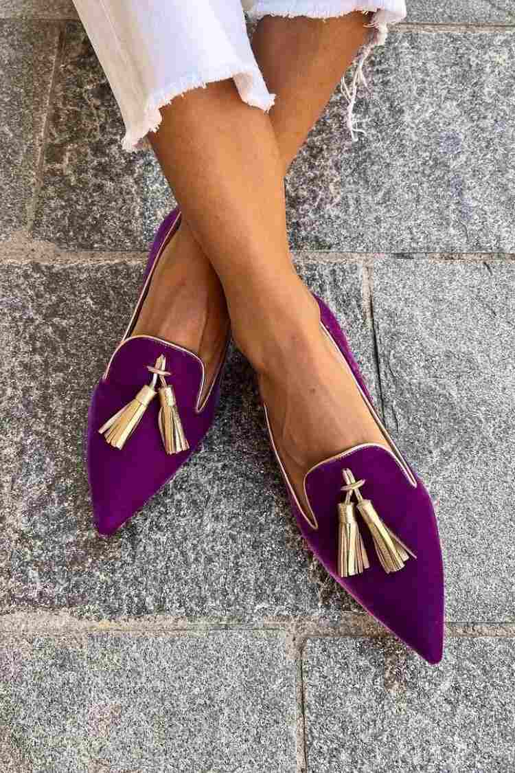 Mocasines ortopédicos con borlas para mujer