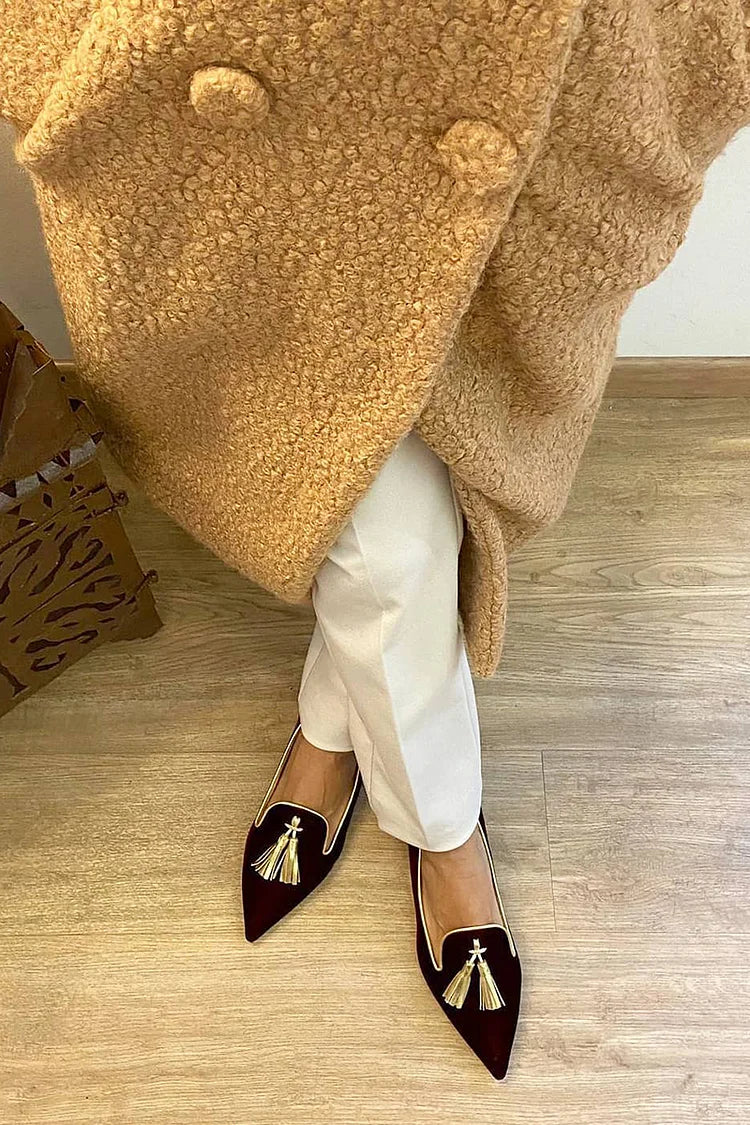 Mocasines ortopédicos con borlas para mujer