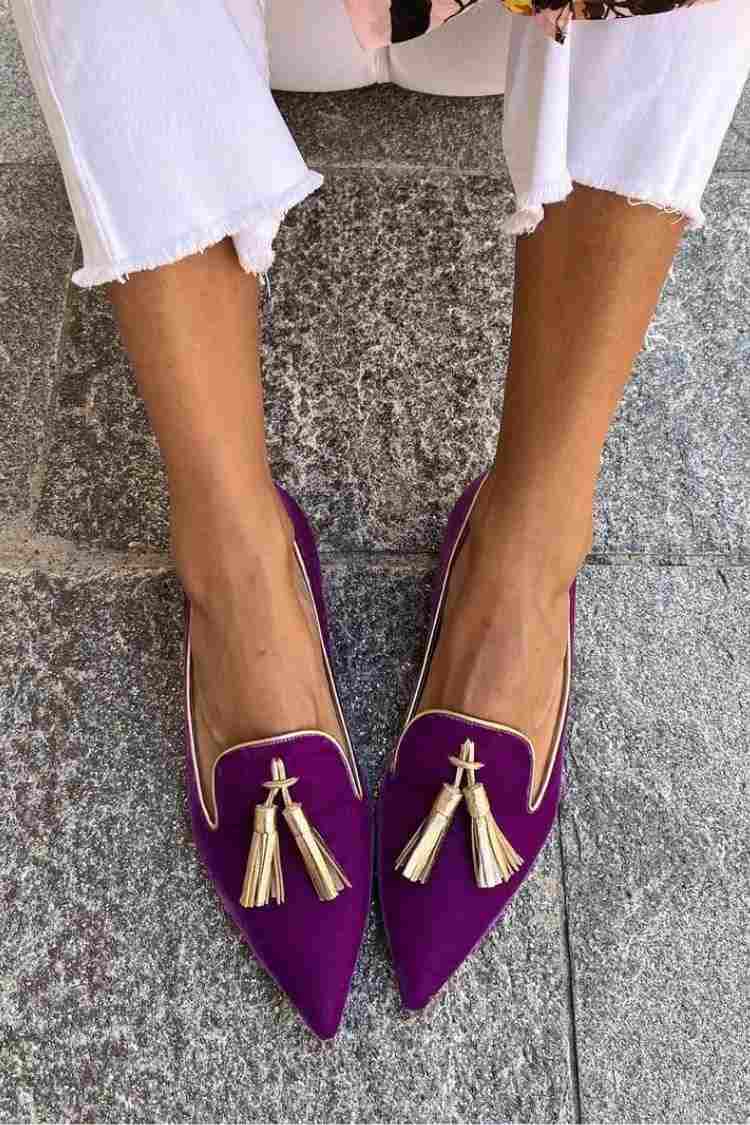 Mocasines ortopédicos con borlas para mujer