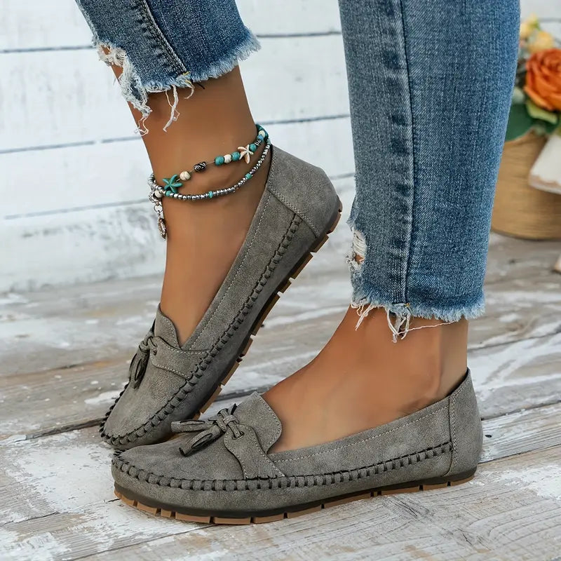 Mocasines ortopédicos para mujer con flecos