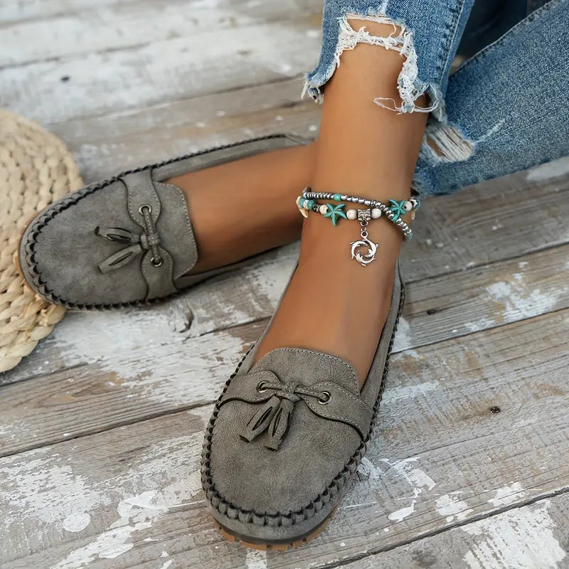 Mocasines ortopédicos para mujer con flecos