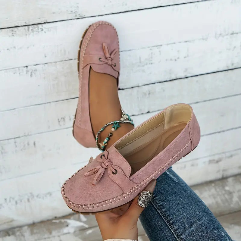 Mocasines ortopédicos para mujer con flecos