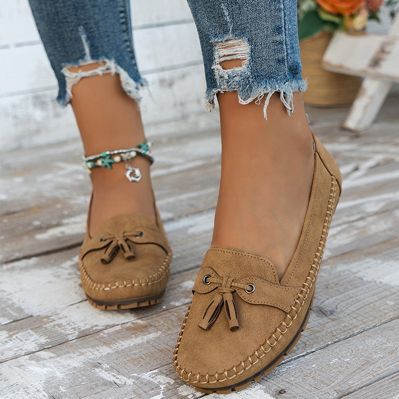 Mocasines ortopédicos para mujer con flecos
