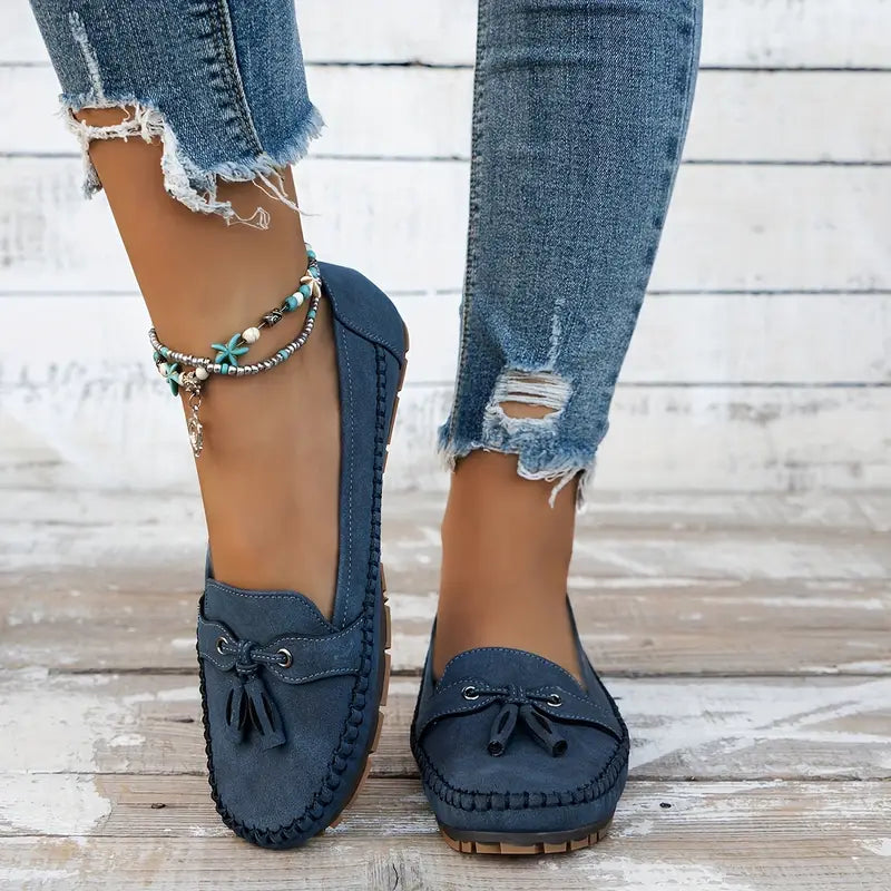 Mocasines ortopédicos para mujer con flecos