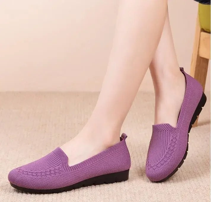 Mocasines sin cordones y transpirables para mujer