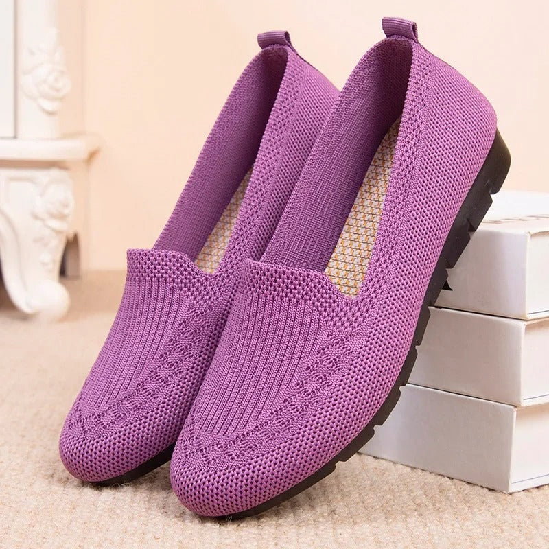 Mocasines sin cordones y transpirables para mujer