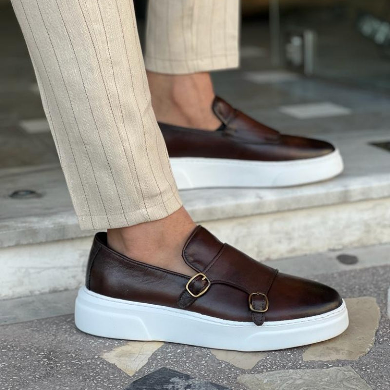 Mocasines Slip-On para Hombre con Hebilla Monk Strap