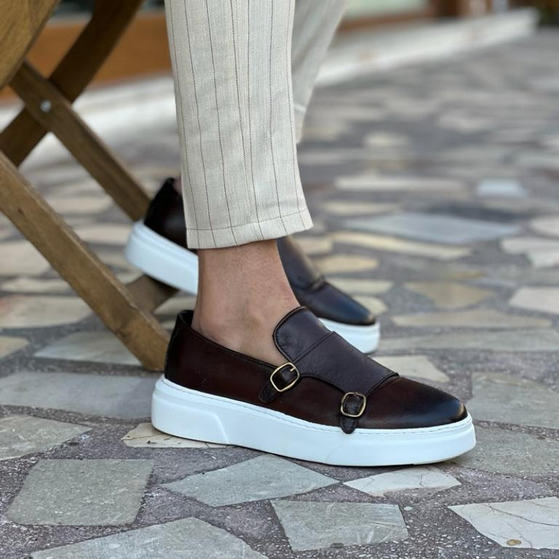 Mocasines Slip-On para Hombre con Hebilla Monk Strap