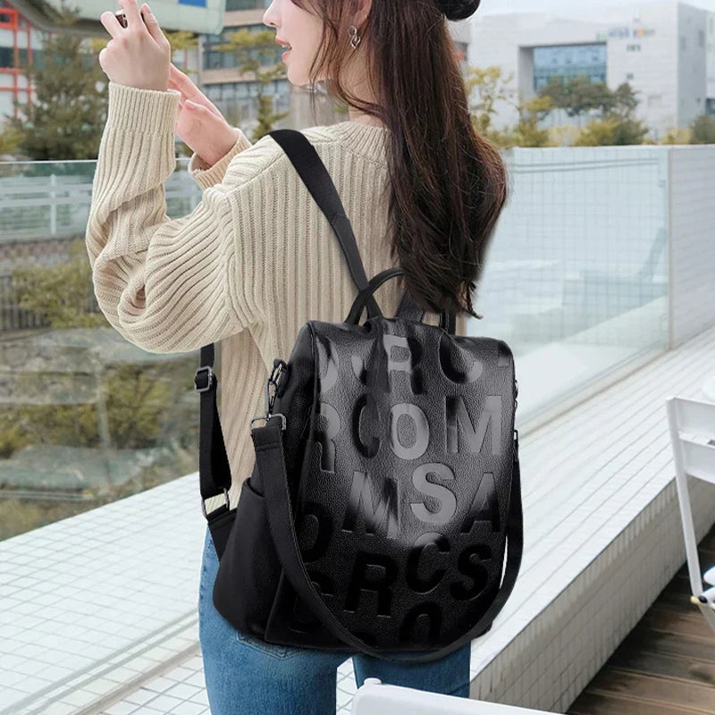 Mochila antirrobo de piel suave para mujer