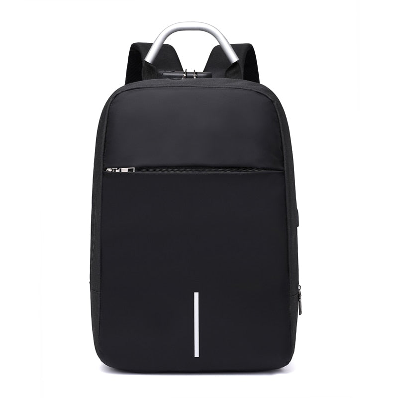 Mochila antirrobo para portátil unisex con carga USB y cremalleras ocultas