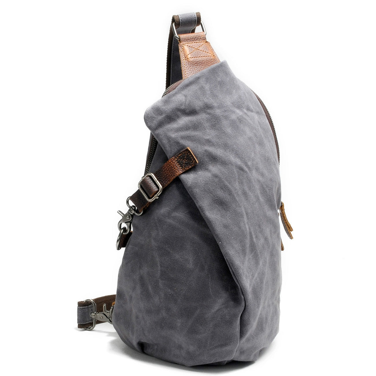 Mochila bandolera de lona resistente al agua con bolsillo antirrobo – diseño versátil