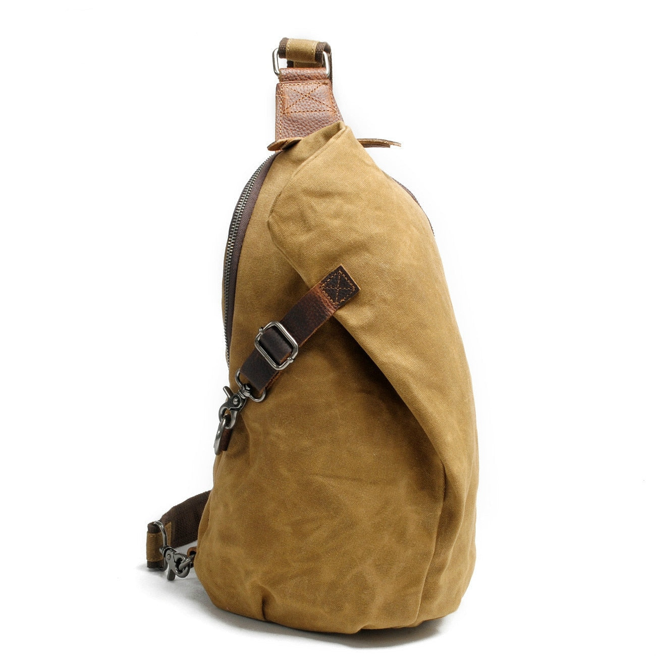 Mochila bandolera de lona resistente al agua con bolsillo antirrobo – diseño versátil