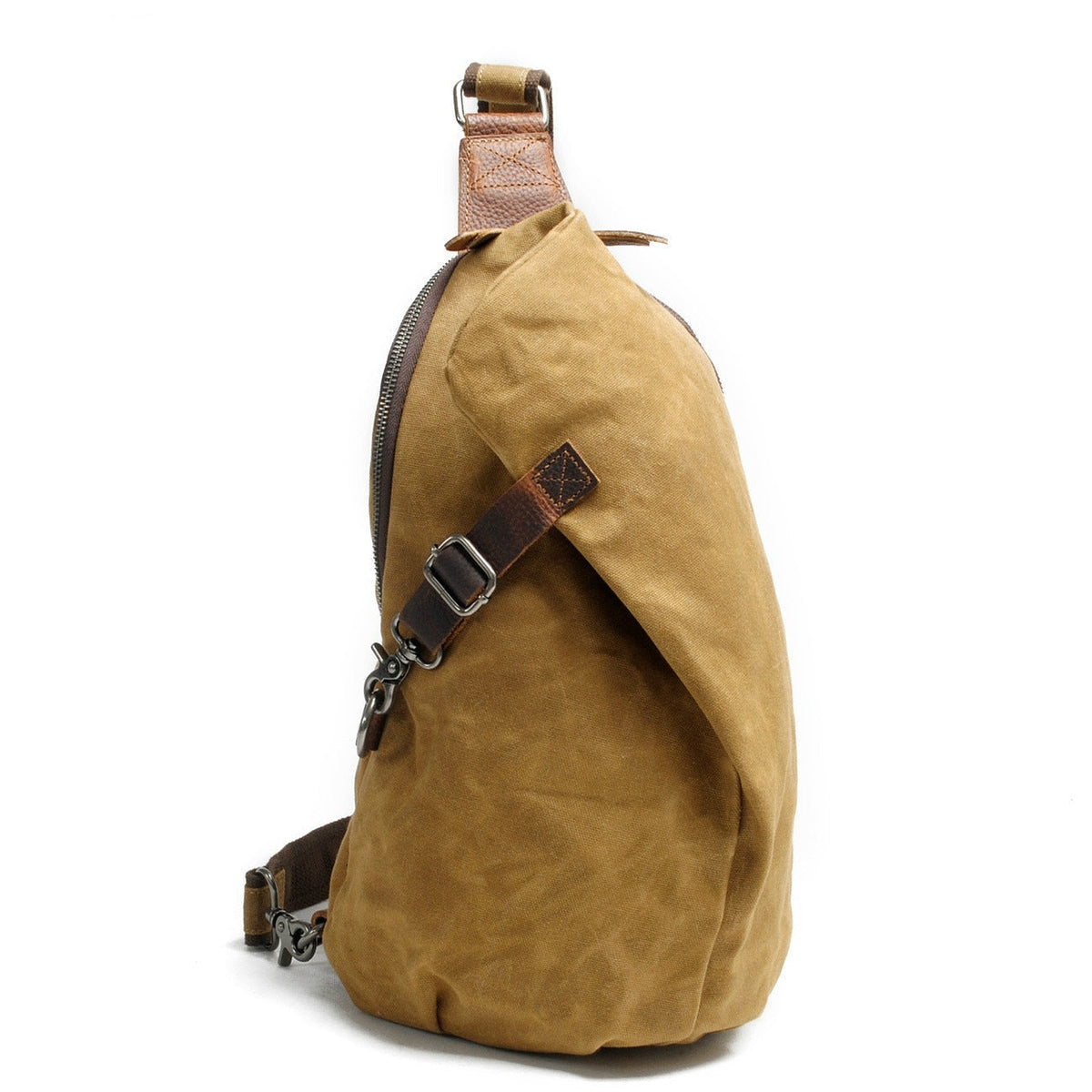 Mochila bandolera de lona resistente al agua con bolsillo antirrobo – diseño versátil