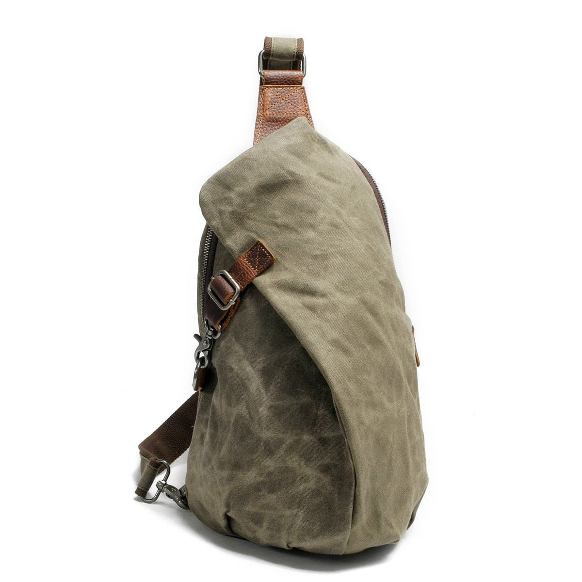 Mochila bandolera de lona resistente al agua con bolsillo antirrobo – diseño versátil