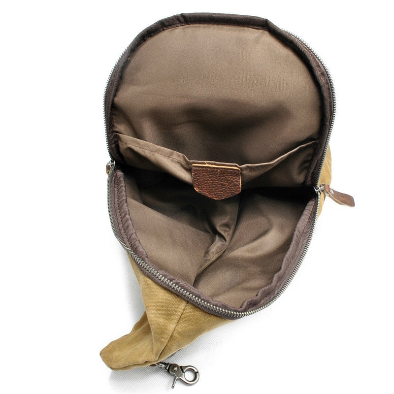 Mochila bandolera de lona resistente al agua con bolsillo antirrobo – diseño versátil