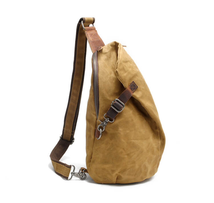 Mochila bandolera de lona resistente al agua con bolsillo antirrobo – diseño versátil
