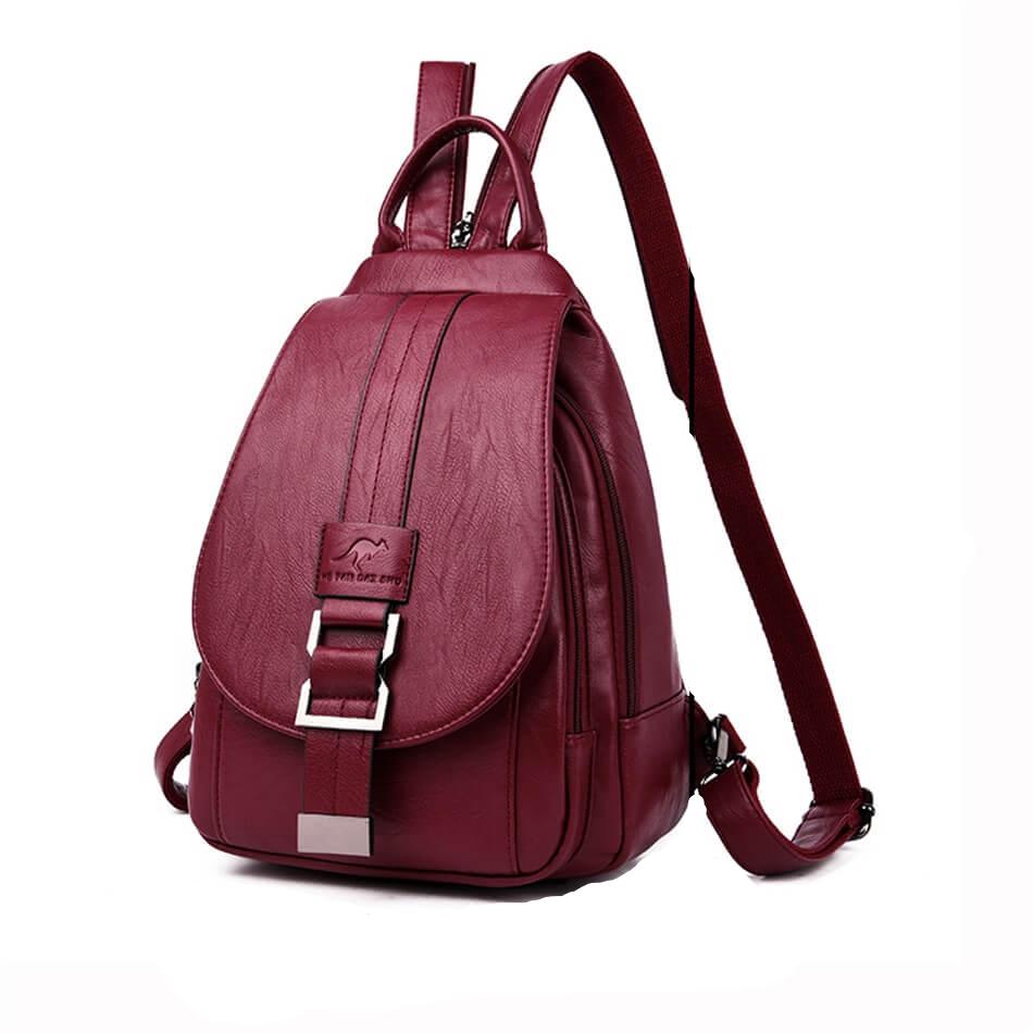 Mochila de piel auténtica para mujer