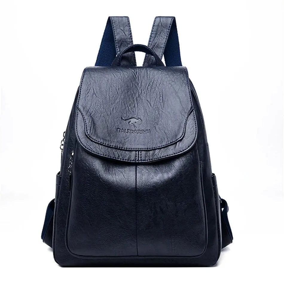 Mochila de piel para mujer – Piel genuina, elegancia urbana y diseño antirrobo