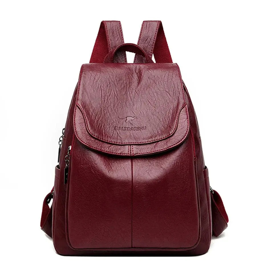 Mochila de piel para mujer – Piel genuina, elegancia urbana y diseño antirrobo