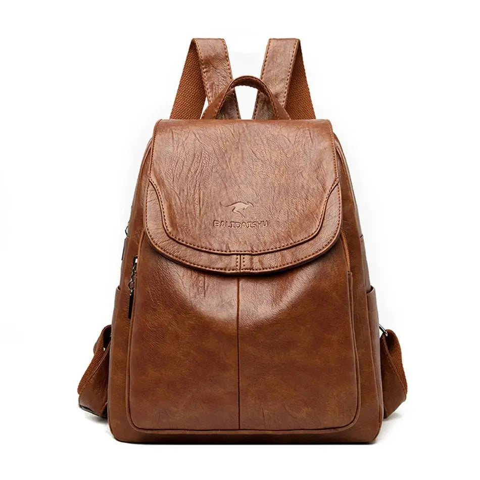 Mochila de piel para mujer – Piel genuina, elegancia urbana y diseño antirrobo