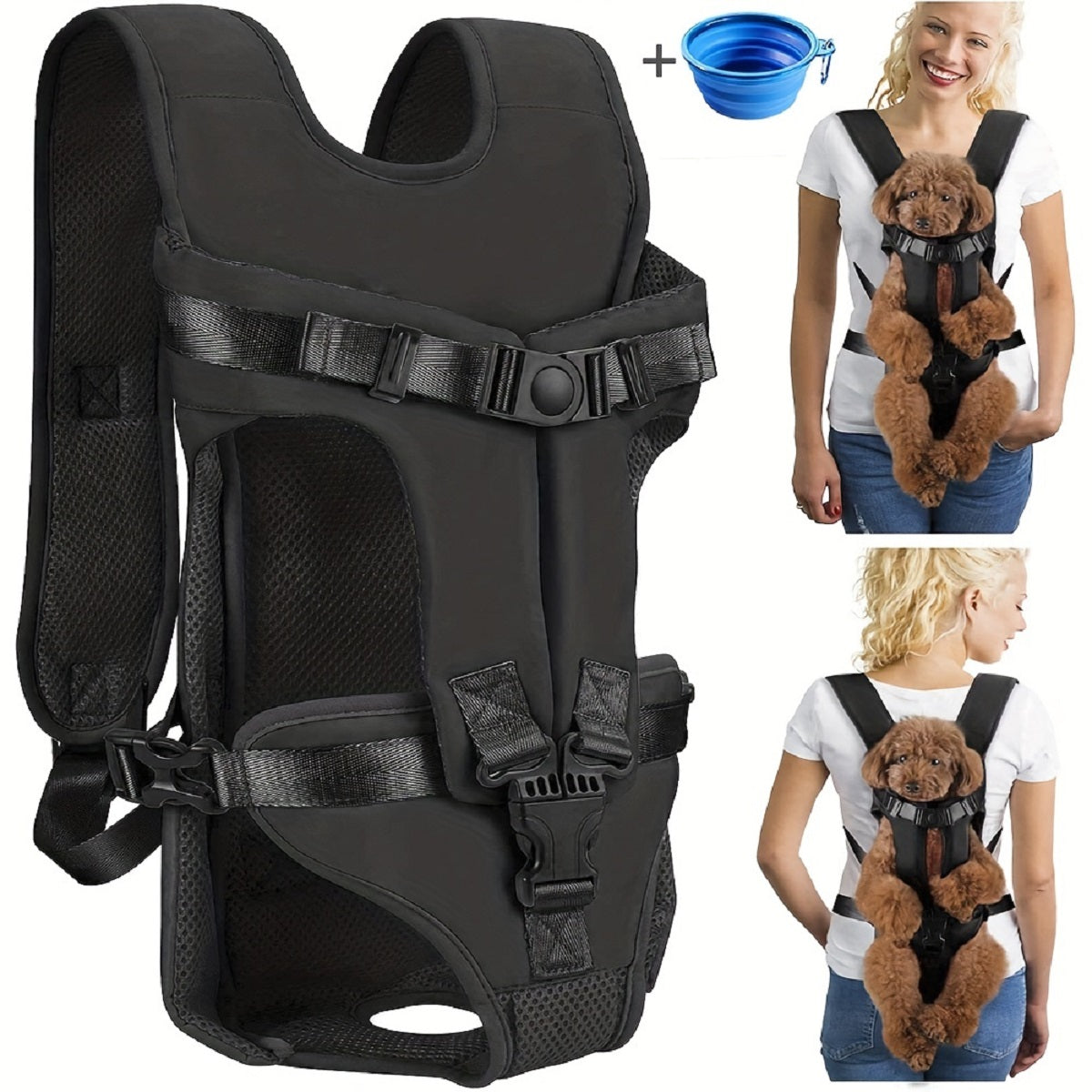 Mochila de transporte frontal para perros para aventuras al aire libre