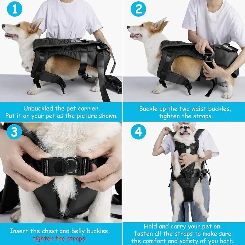 Mochila de transporte frontal para perros para aventuras al aire libre
