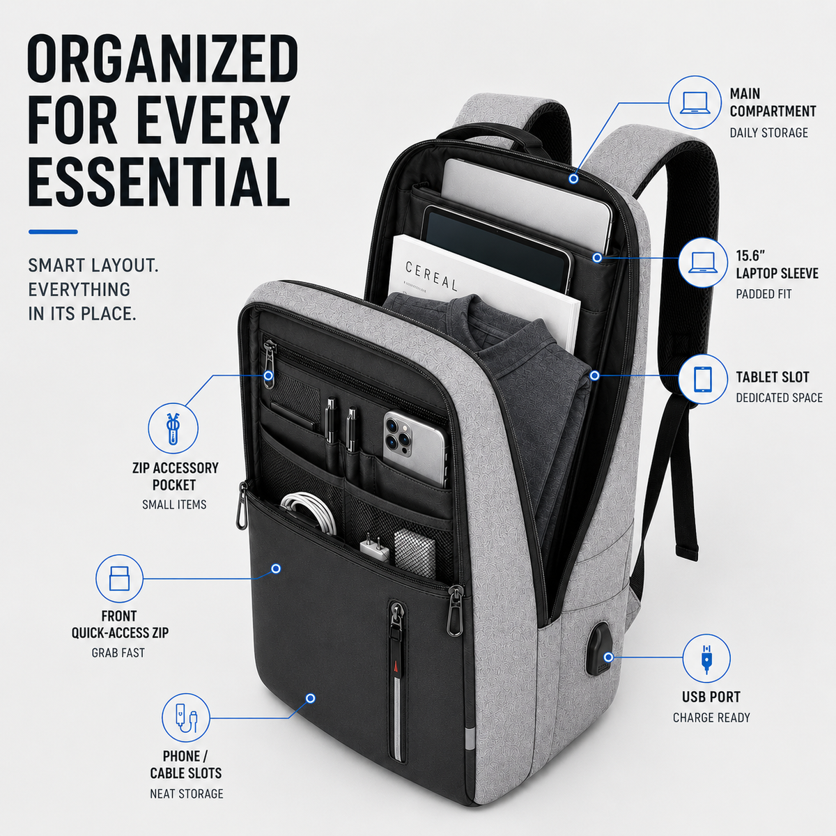 Mochila ejecutiva impermeable