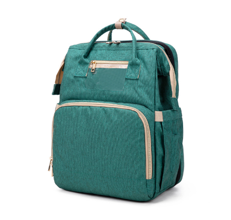 Mochila pañalera con cuna plegable – diseño impermeable con múltiples bolsillos