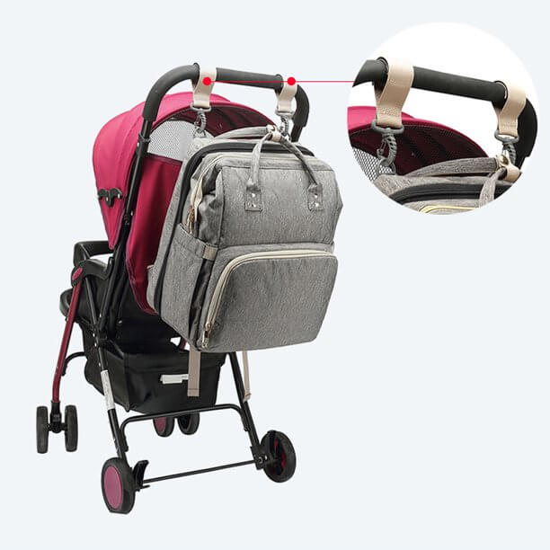 Mochila pañalera con cuna plegable – diseño impermeable con múltiples bolsillos