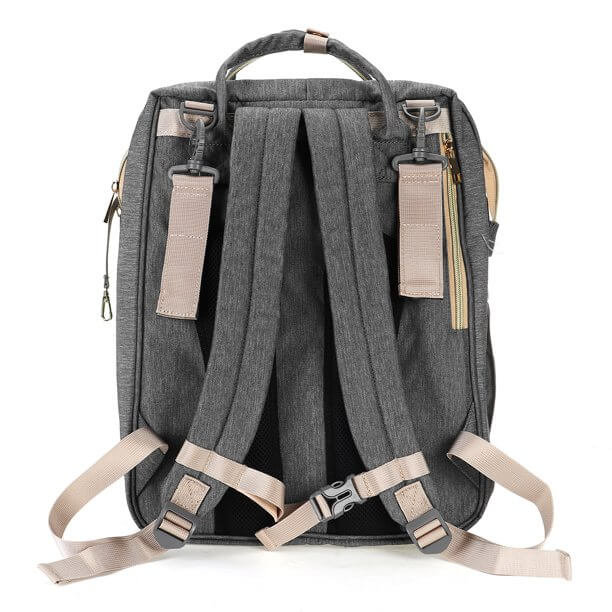 Mochila pañalera con cuna plegable – diseño impermeable con múltiples bolsillos