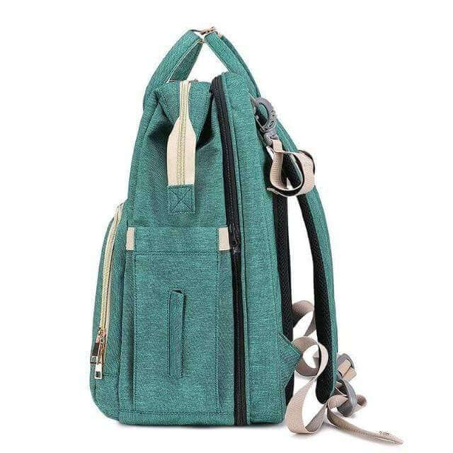 Mochila pañalera con cuna plegable – diseño impermeable con múltiples bolsillos