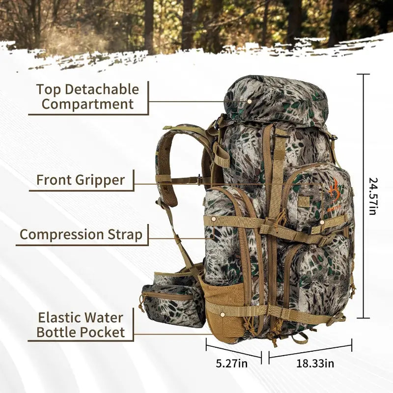 Mochila táctica de caza con estampado de camuflaje para actividades al aire libre